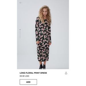 Brand New Zara Floral Dress (Black, M)